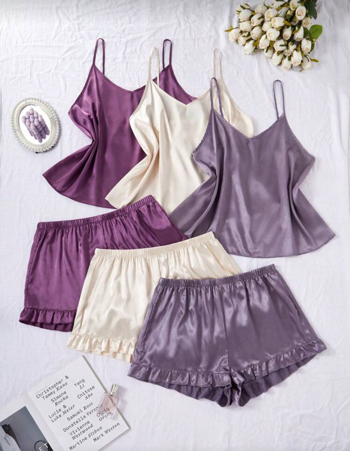 Satin Shorts Sleepset (3 sets)